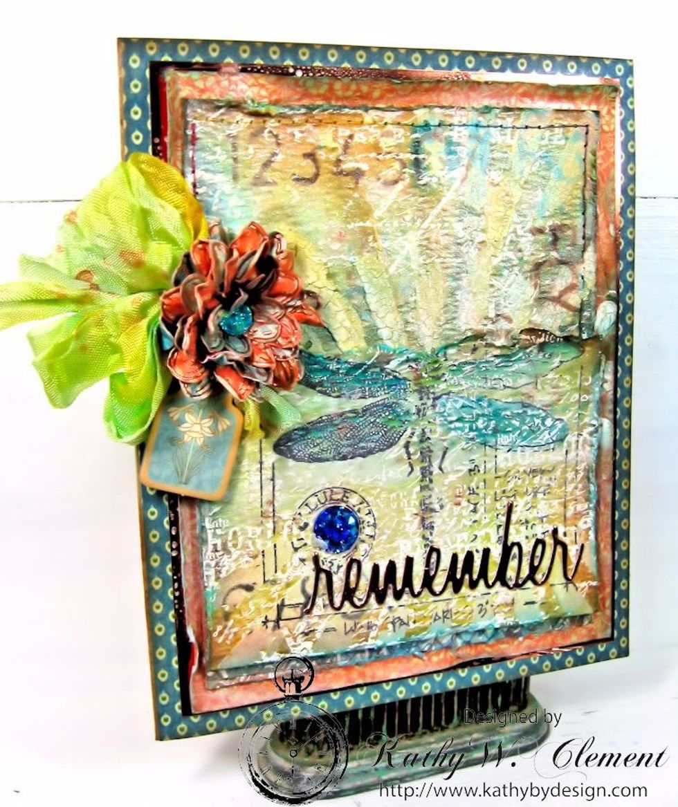 I wanted to add more layers, so I stenciled on numbers and letters from "Schoolhouse" Stencil in Vintage Photo Ink.