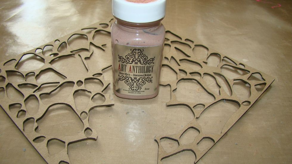 I wanted to add texture to my chipboard pieces and Stone Effects is perfect for this. Dab it on and allow to dry and watch the beautiful texture appear.