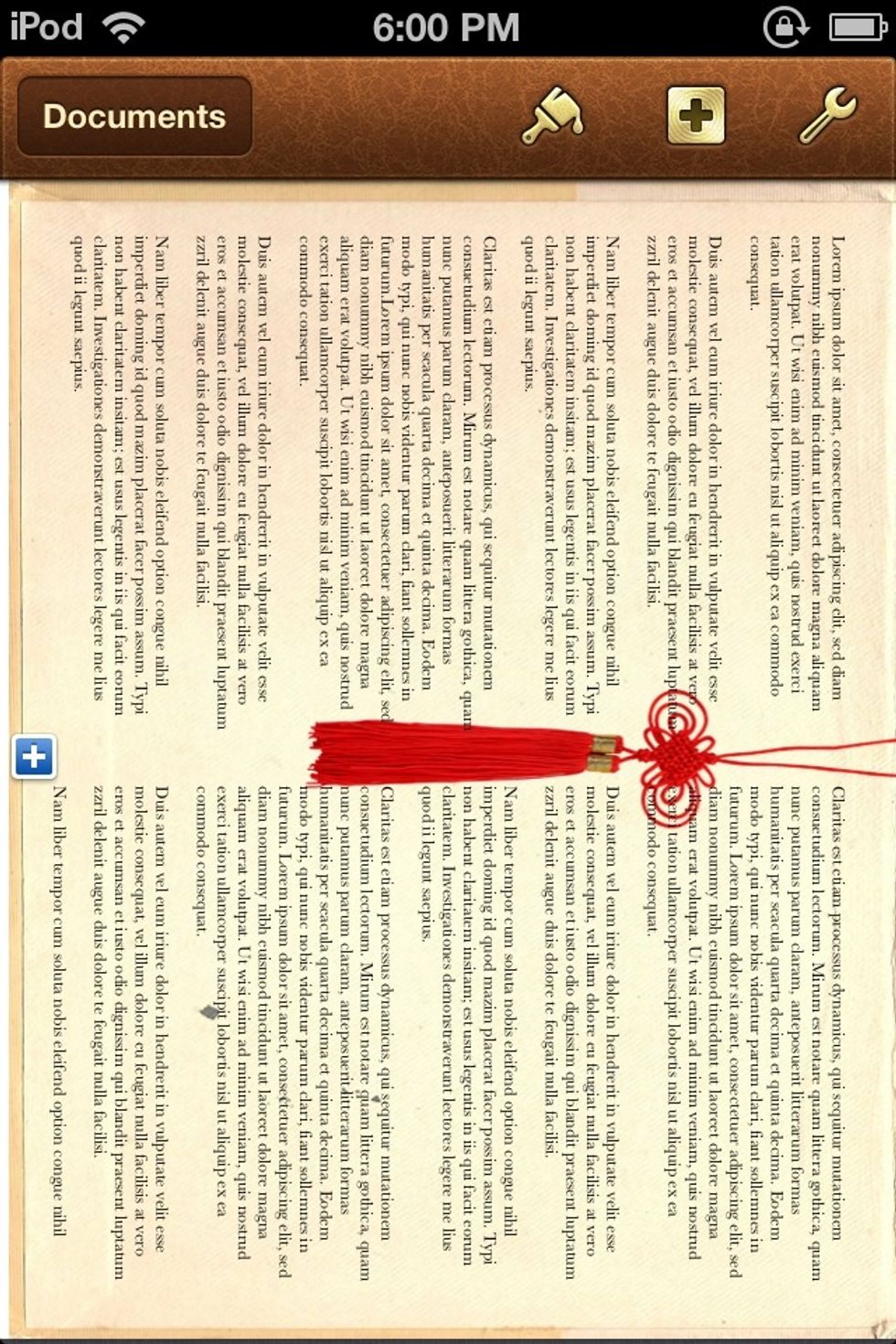 I was able to fake LANDSCAPE mode by creating a TEXT SHAPE on the main page and rotating it 90 degrees to the right. I then locked my screen rotation so that PAGES does not rotate the sheet. Nifty!