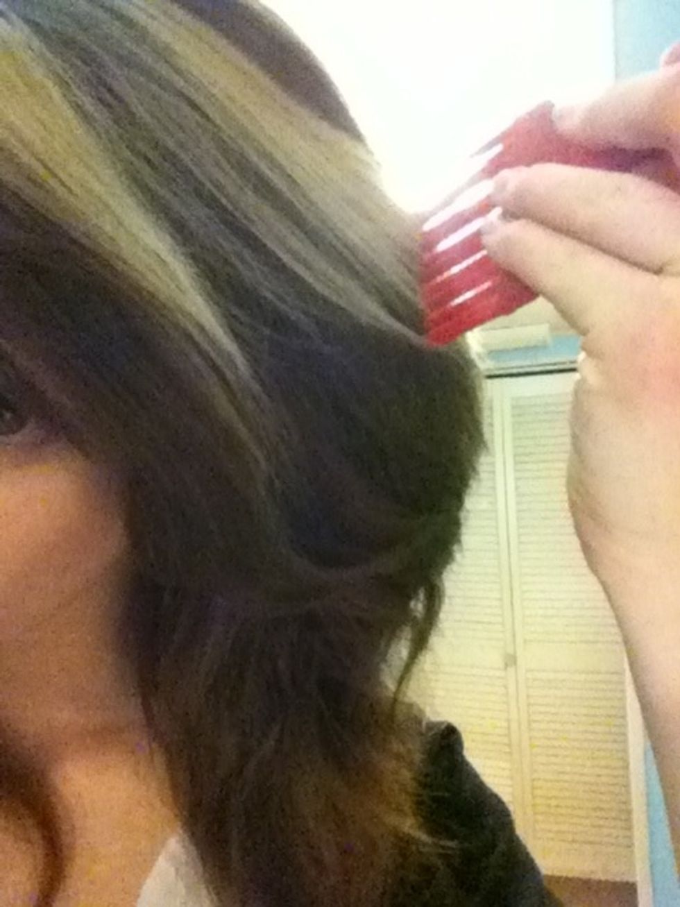 I washed my hair the night before this. My hair was teased, curled, and had a lot of hair spray in it today. &I use a pick or a wide tooth comb and get all the nots out.