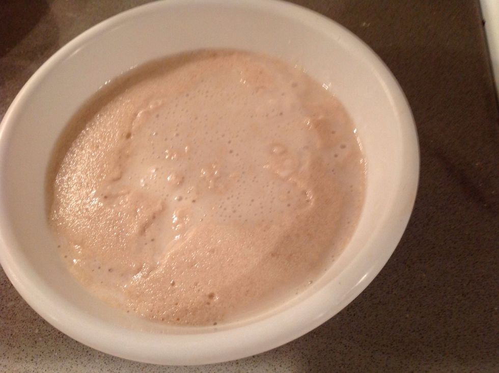 i went away and look what happened. my yeast got foamy! just the way i wanted it to. add this to the dry ingredients.