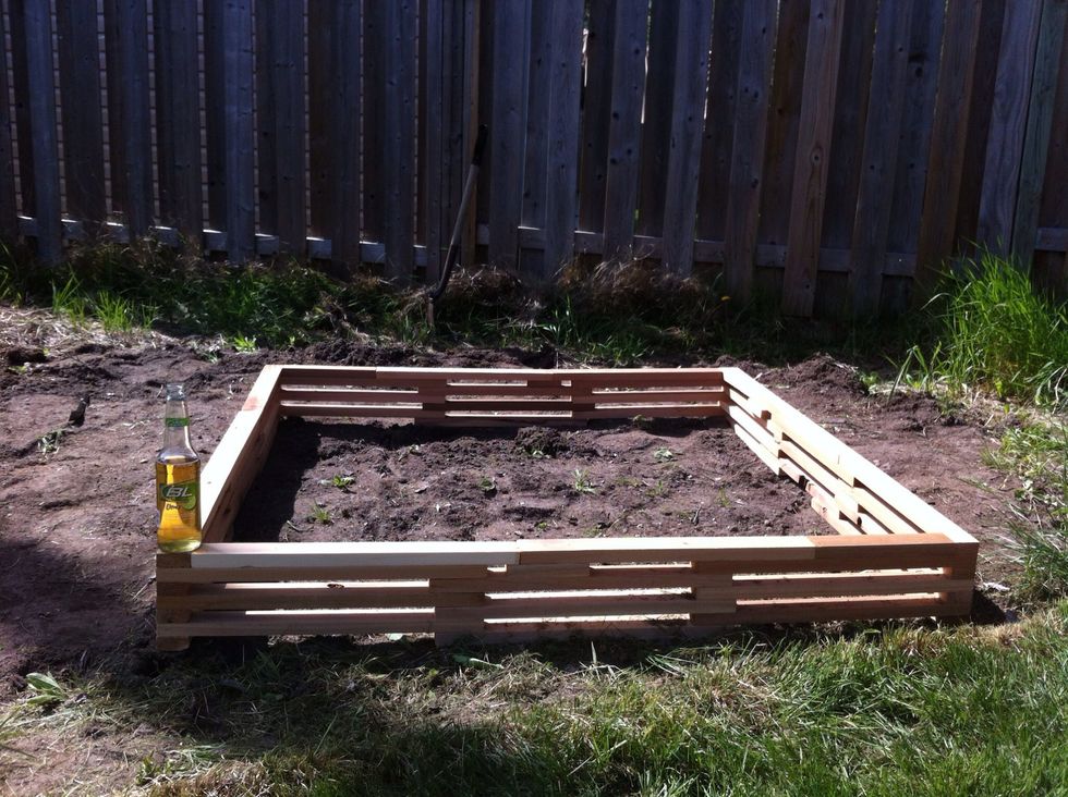 I went with 3 layers of strips. I then added a layer of strips that ran all the way around the top to make it look cleaner and give it stability. Adding a similar layer to the bottom would help too.