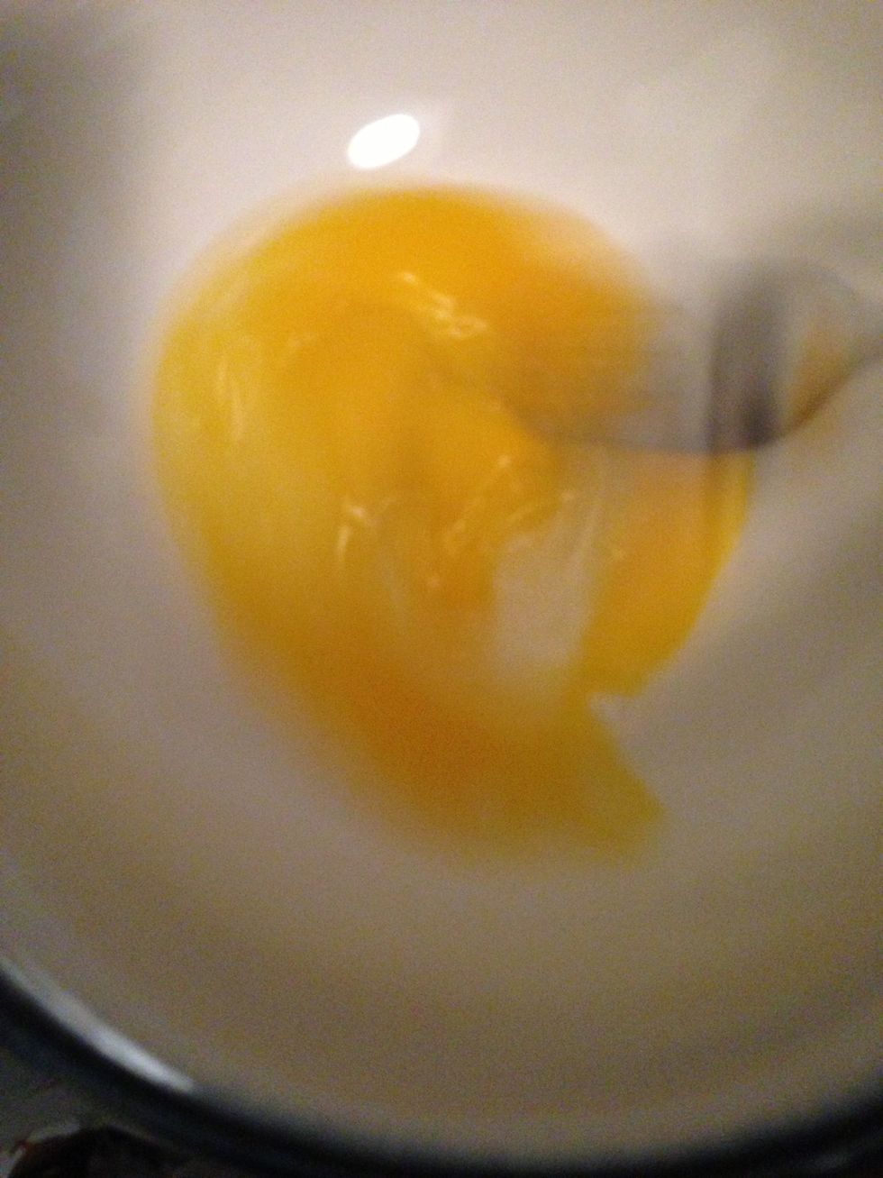 I whisked egg