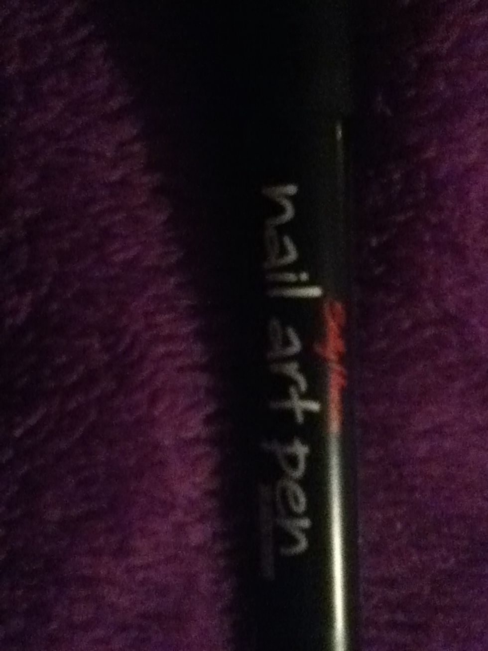 I will be using a Sally Hansen nail art pen, you could also dip a toothpick in black nail polish and that would work just as well!