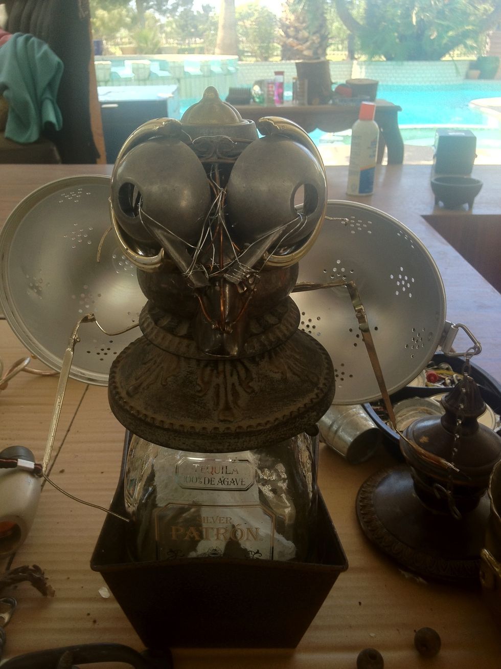 I wired and taped....nope! Not the right look or proportion! Except the head....this was a good concept part. This would also be a cute bee....but not a Patron bee!