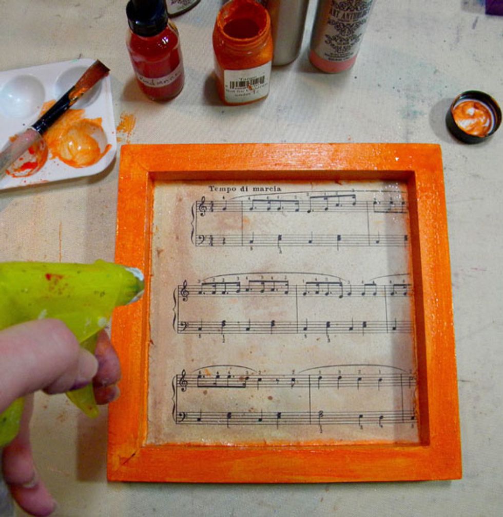 I wondered what would happen if I spritzed water on while the color was still wet?