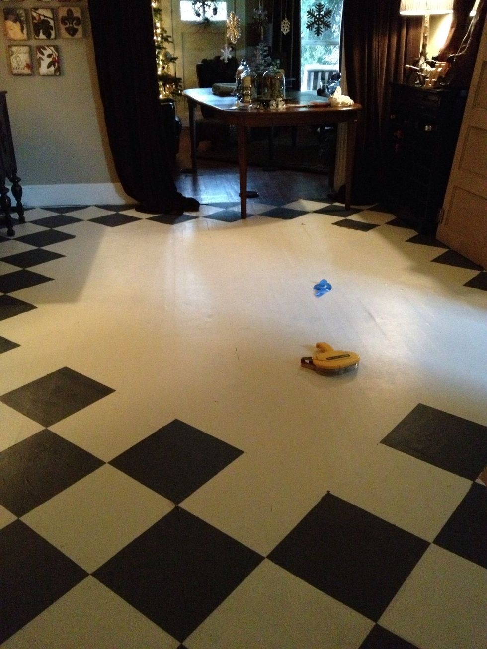 I worked around the edges first. My lines stayed nice and straight this way. I was amazed when I came to the final few squares how close they matched up!!