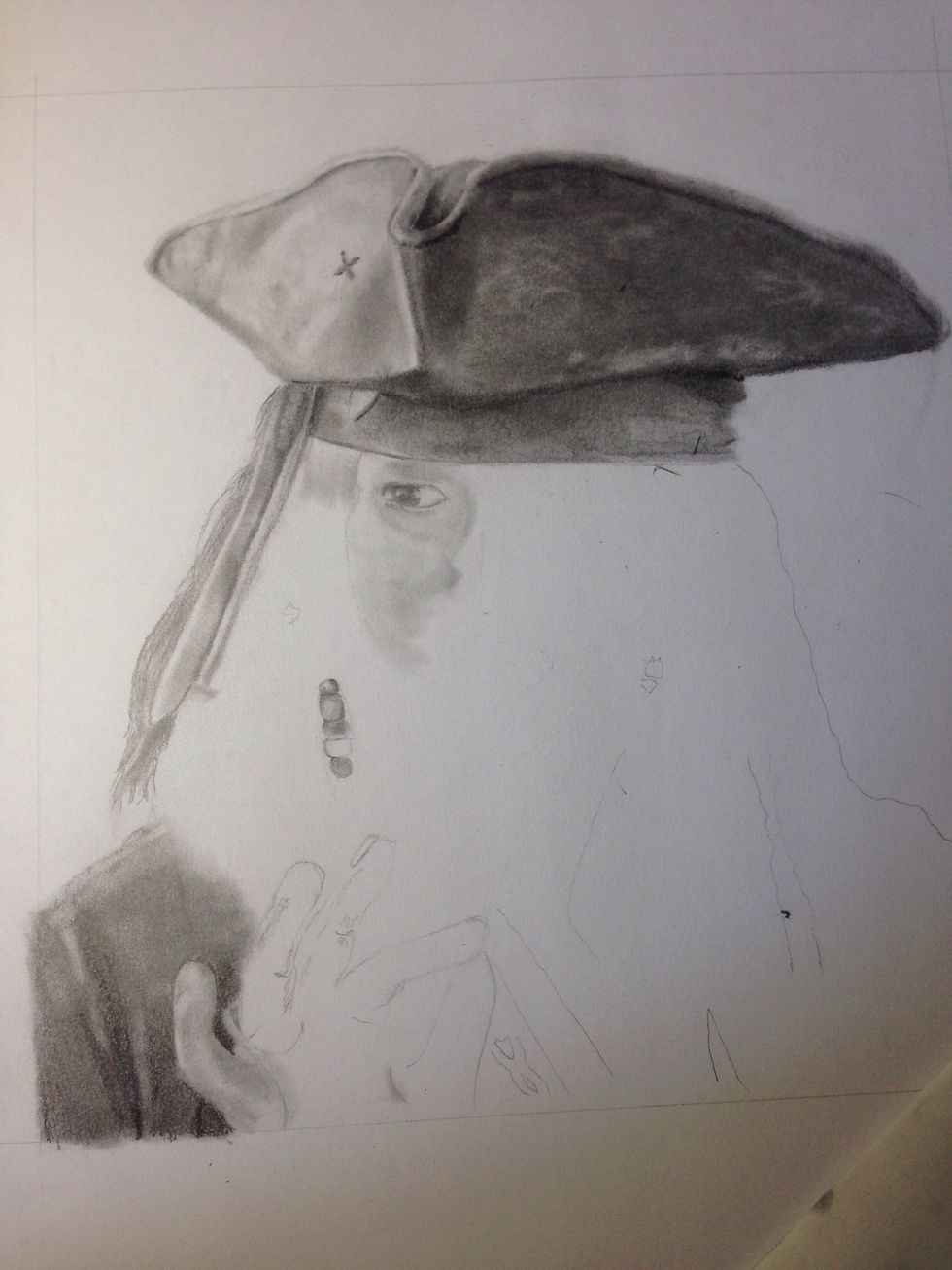 I worked from left to right with his hair