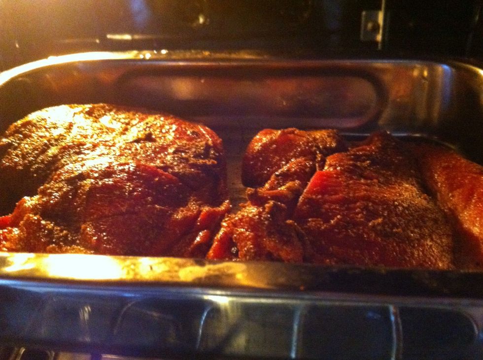 I would vook this for about 40mins to get it well done on a high heat like 200c at keep a check on it.