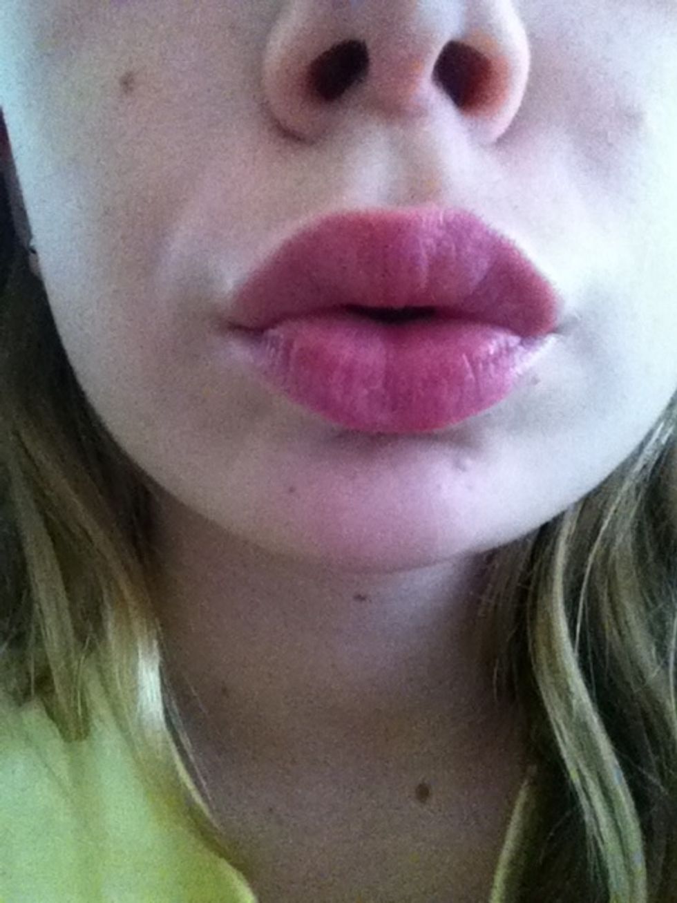 I you are taking multiple pictures like I am, after each picture just hold your lips in that open mouth position for about another 10 seconds.