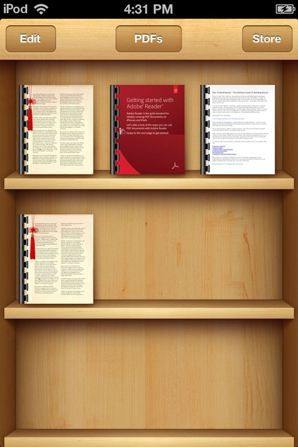 iBooks will open, and your book will be put on the bookshelf. Tap your book.