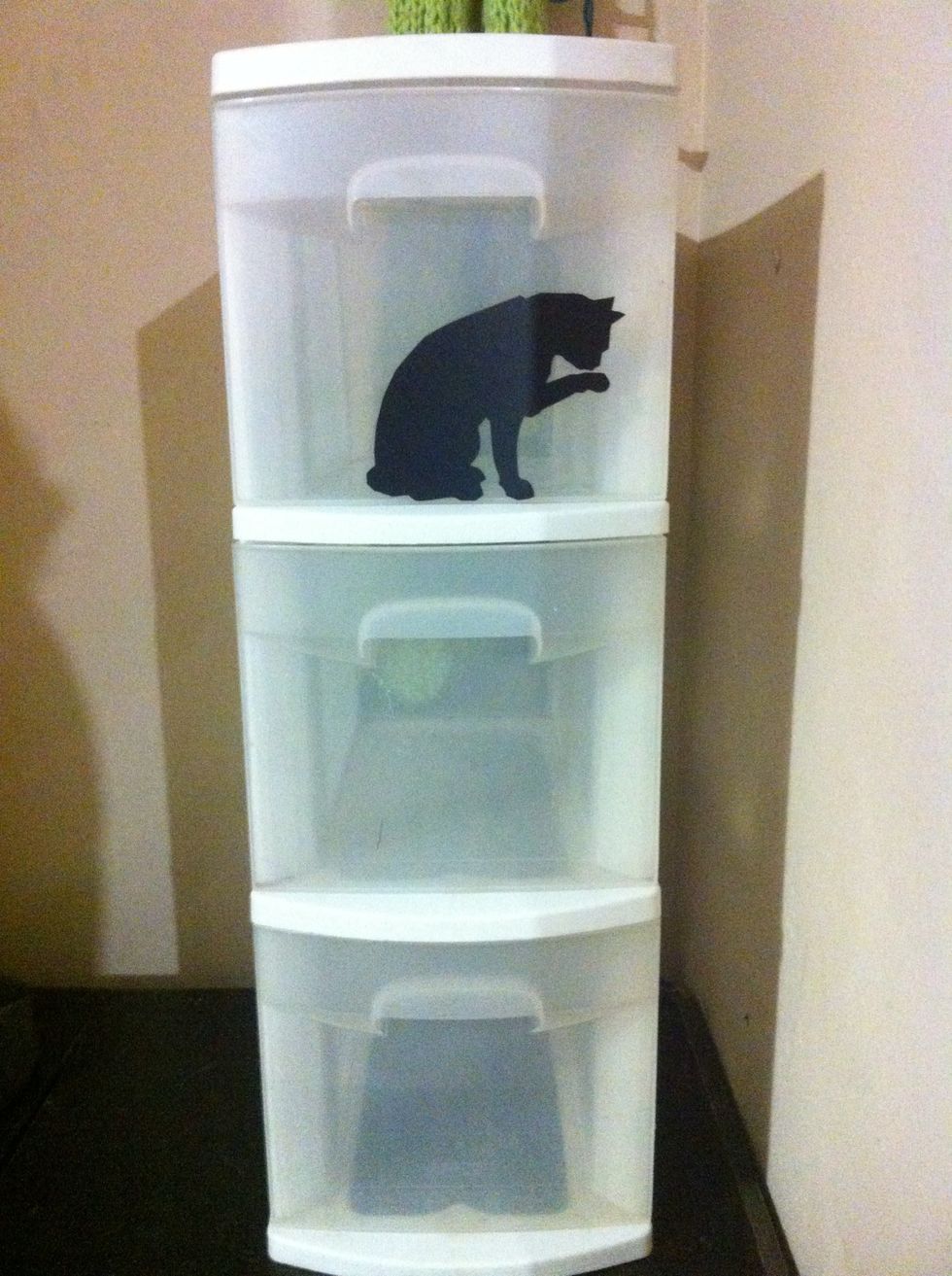 Idea: I placed on storage containers for attractive labeling or as is. Since I used chalkboard contact paper I can label with chalk if I so desire :)