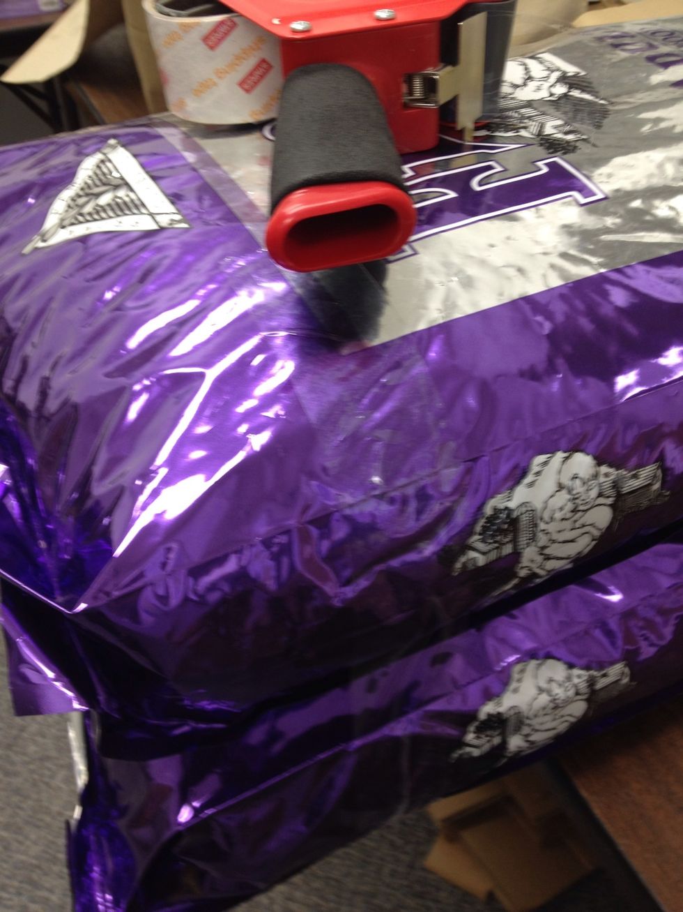 If 2 bags, Wrap tape around the 2 bags. If 1, no need to tape.