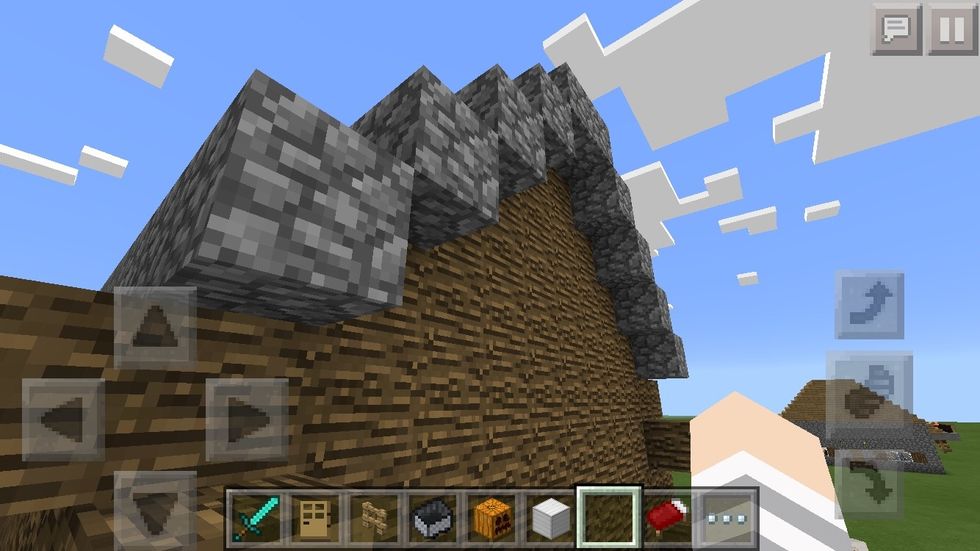 If a block roof, you could make it one block hanging off ;D