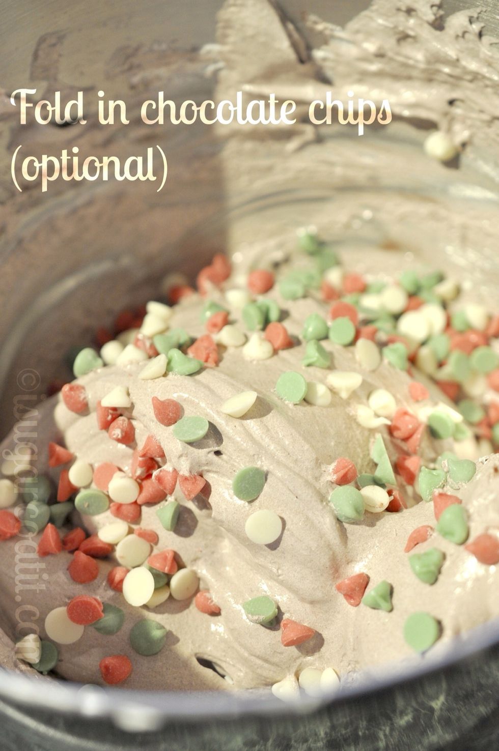 If adding chocolate chips, fold into mixture.