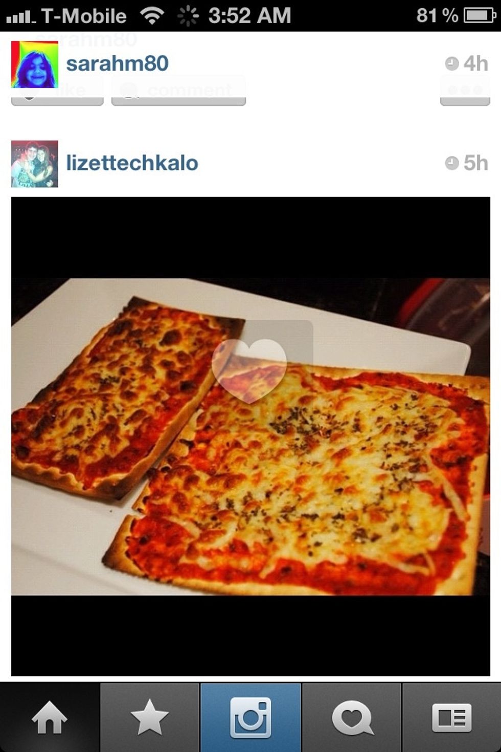 If I double tap the pic it means that I'll like it and you can see the effect that happens.