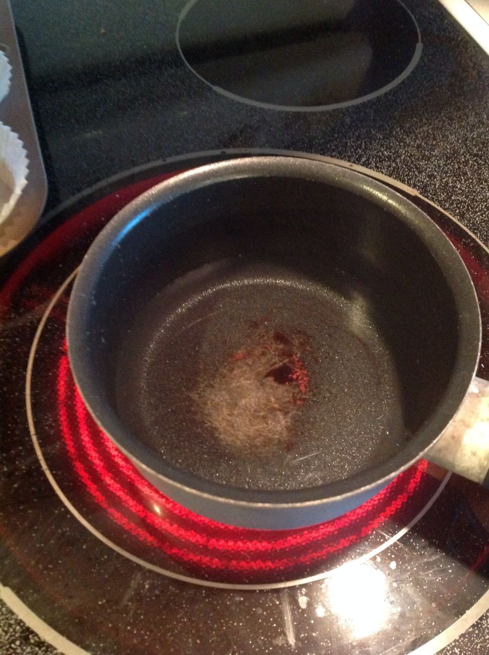 if I were you, I'd start boiling the 1 cup of water because we will use it soon.