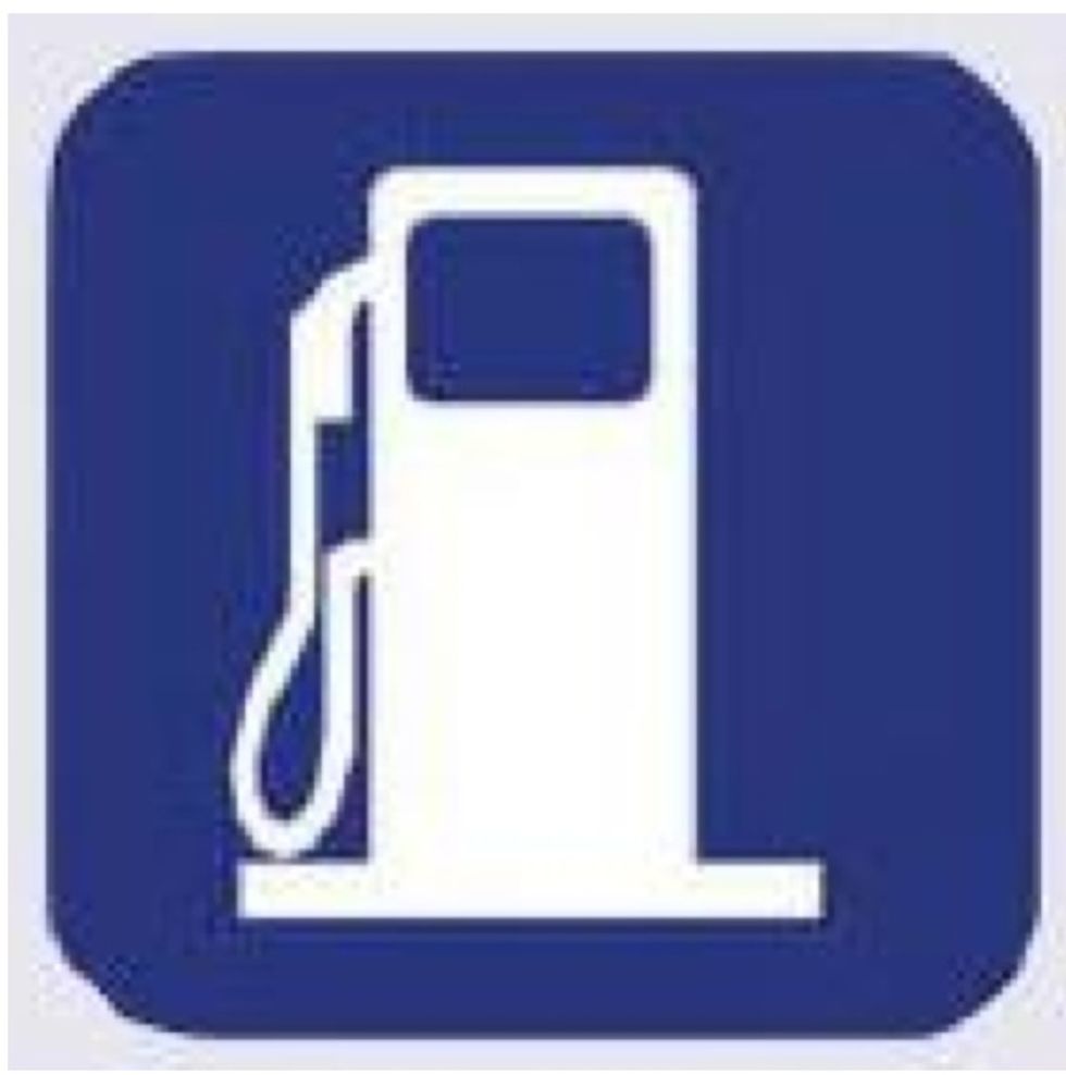 If it doesn't have an arrow. Look at which side the hose is on the gas pump. In this case you'd pump gas into the passenger side of the car. If it was on the other side you'd use the drivers side.