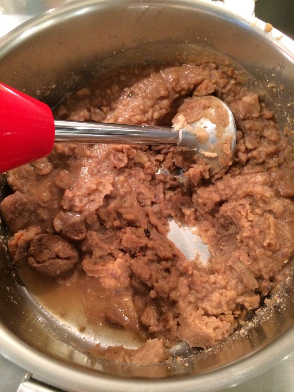 If it is too dense add a bit of boiling water until you get a thick mashed potato like.
