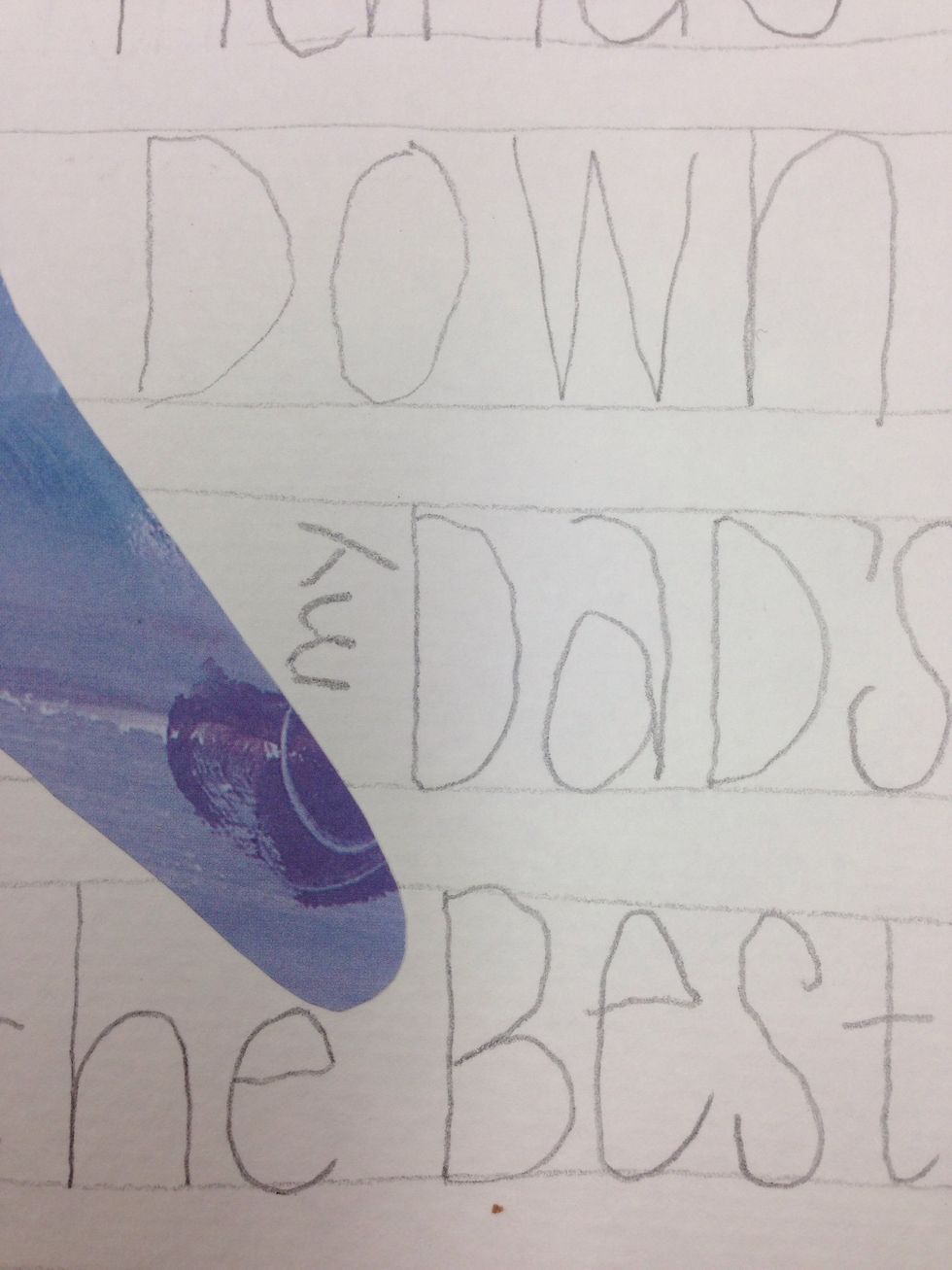 If it's hard to fit the word "my" into your lettering, you can just turn the word so that it goes up and down instead of across.