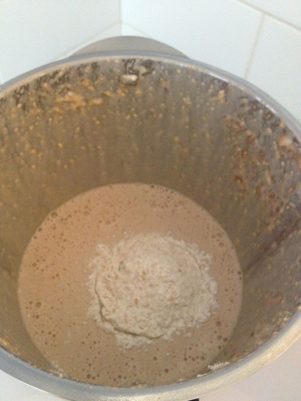 If mixture is runny add more flour to thicken (about 1/4 cup) and blend for a few more seconds.