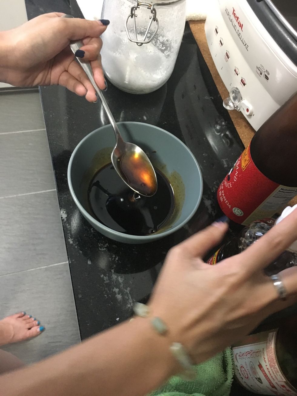 If mixture is too thick, add one more table spoon of fish sauce.