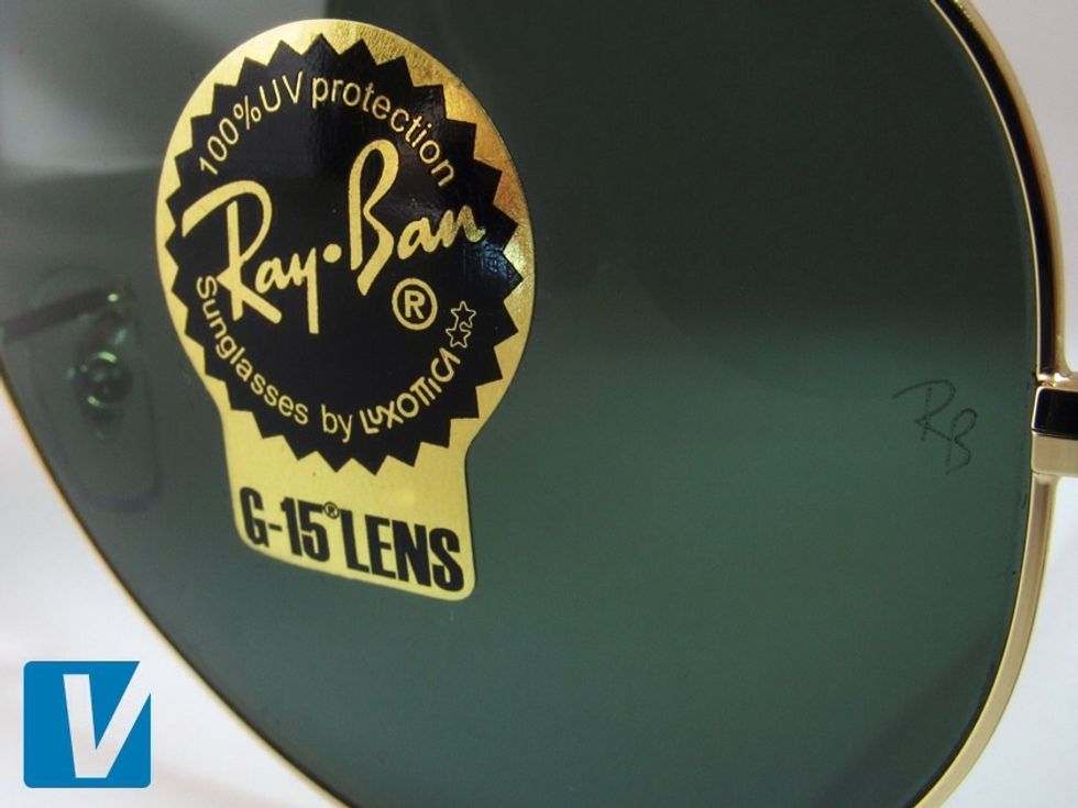 If new, Ray-Ban Aviators should feature a lens sticker. Check that the registered trademark R's are present & in the correct positions.