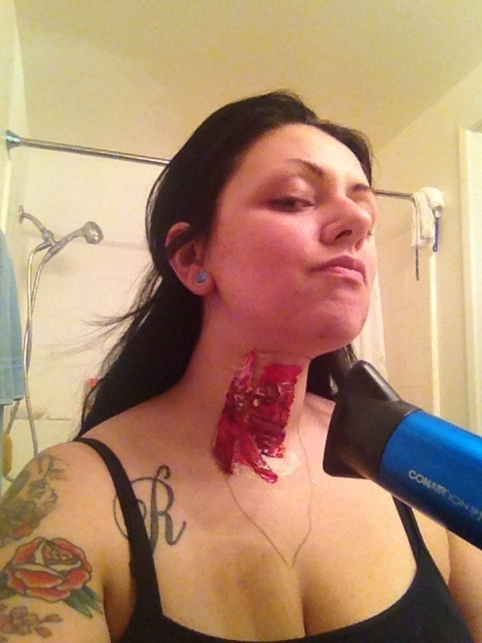 If not sticking, use the blow dryer to speed up the process.