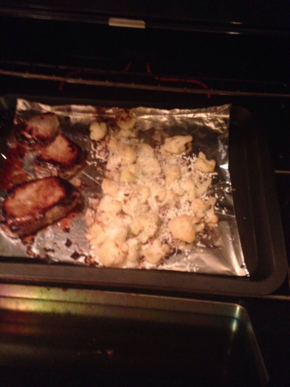 If pork chops don't cook completely through (because you have an unpredictable electric stove) you can place them in the oven to finish.