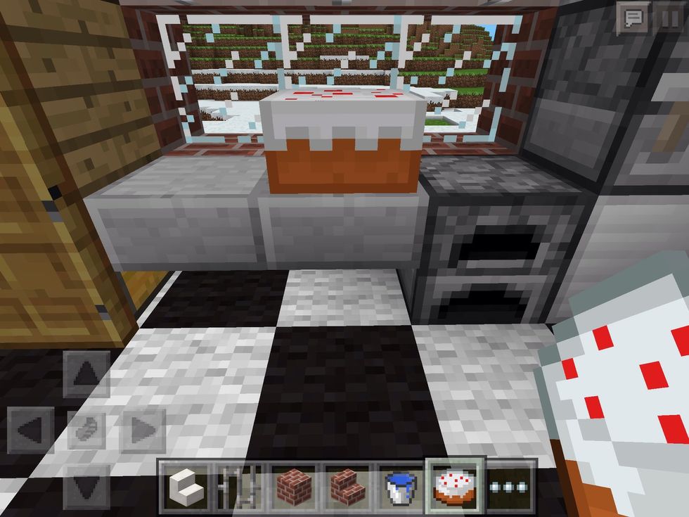 If Quartz Blocks are hard to come by, you can use other materials and it will still look good! This is an example of using slabs.
