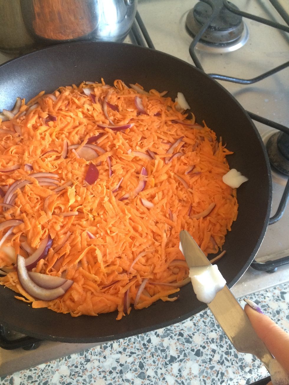 If rosti looks dry add more coconut oil