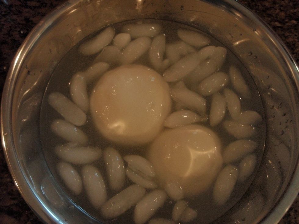 If stretching into Mozzarella ball(s), then immediately place Mozzarella into ice water (5-10 minutes). Once cooled, the cheese is ready to be served! **Sprinkle in salt to your taste if desired**