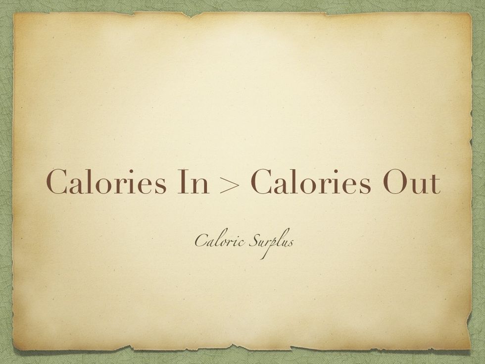 If the amount of calories you eat is more than the amount of calories you burn, you have a CALORIC SURPLUS and you will gain weight. The extra weight is stored in your body as either fat or muscle.