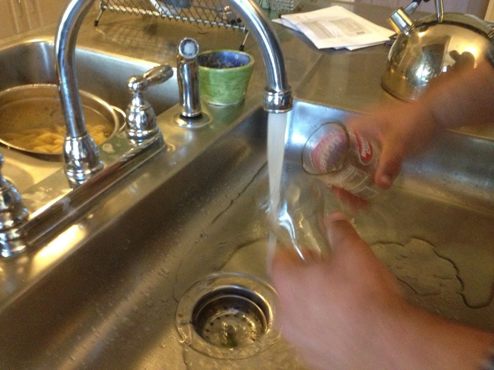 If the bottle doesn't pop in half, help it along.