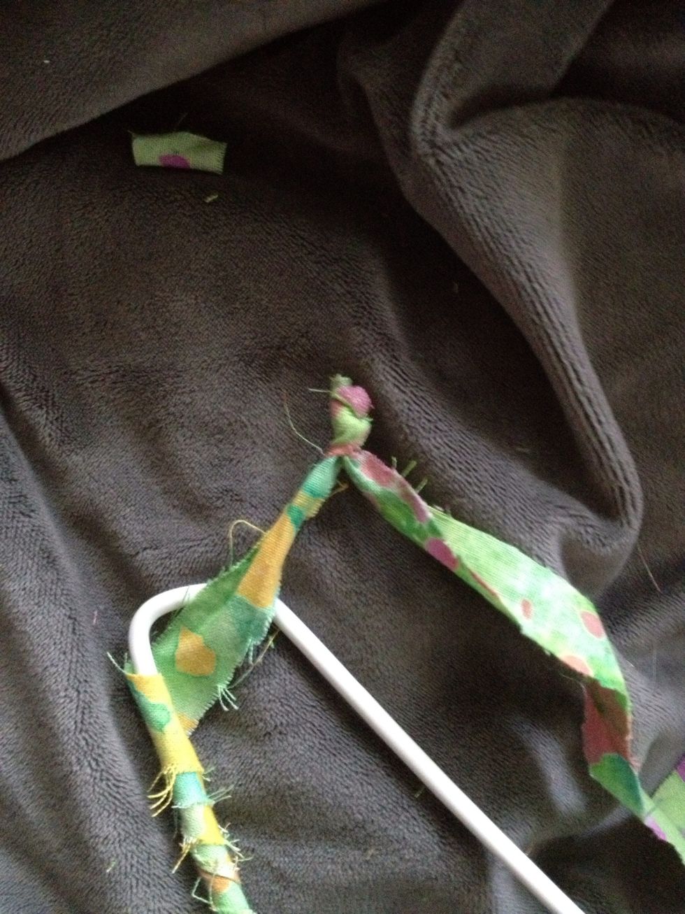 If the fabric is not long enough just tie them together and cut off excess