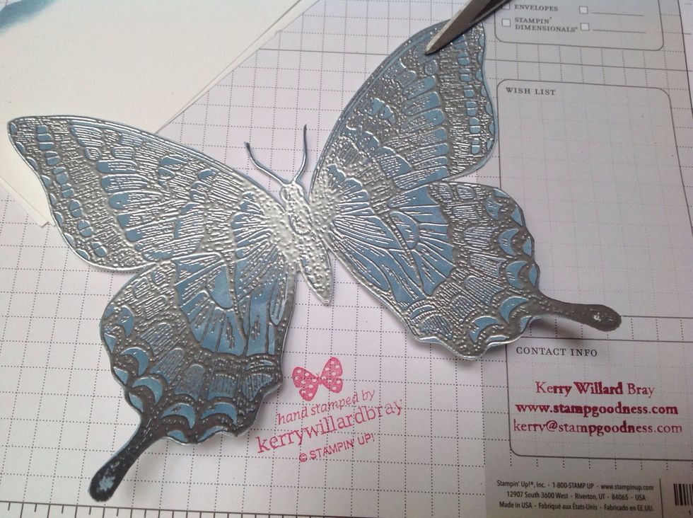 If the project calls for it, cut out your embossed image