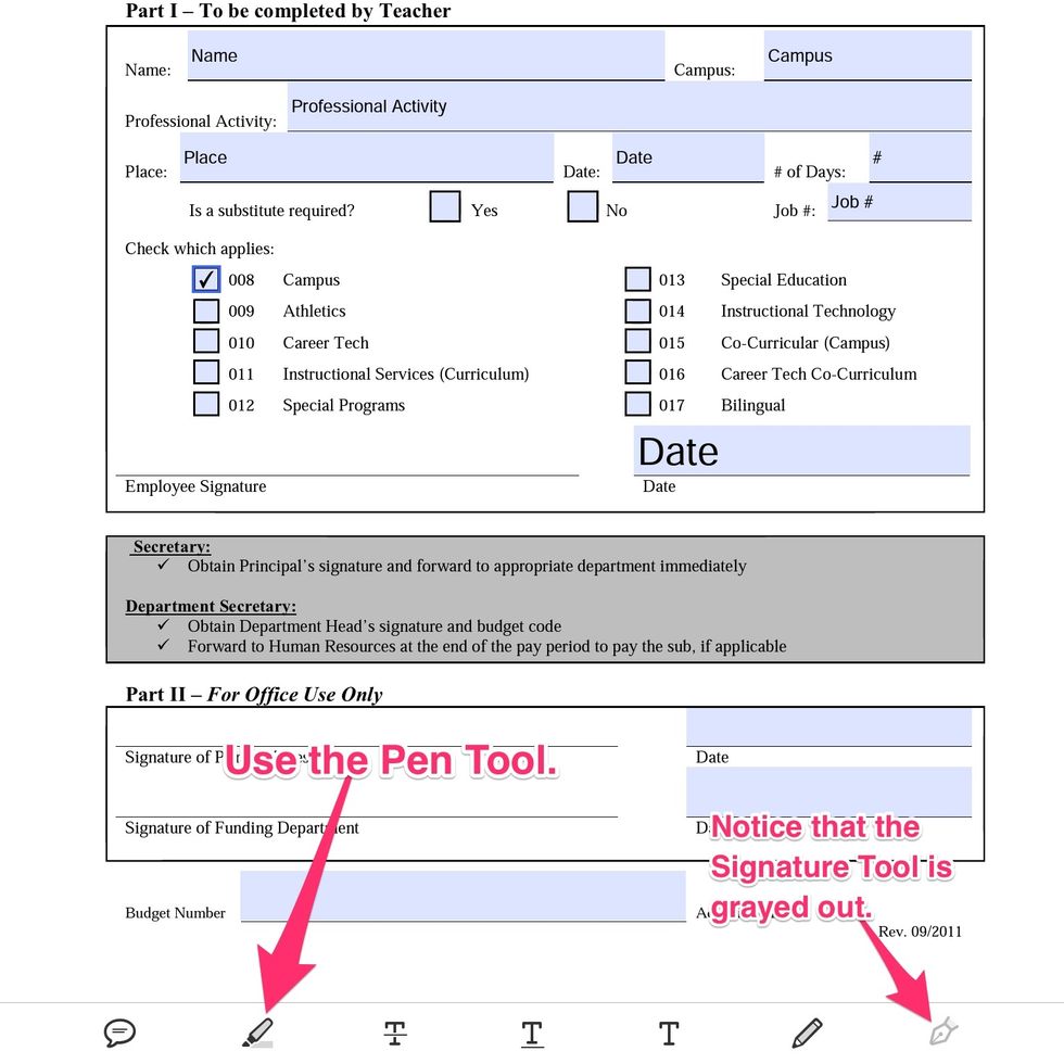 If the Signature tool is grayed out, select the Pen tool.