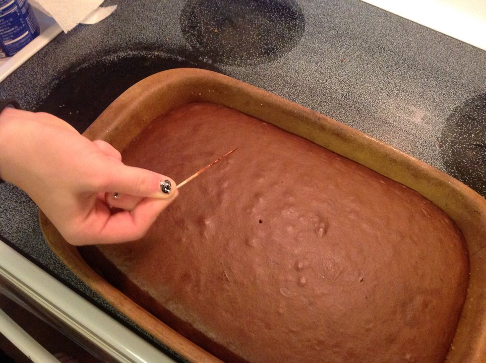 If the tooth pick is dirty then put the cake back in for 2to5 min