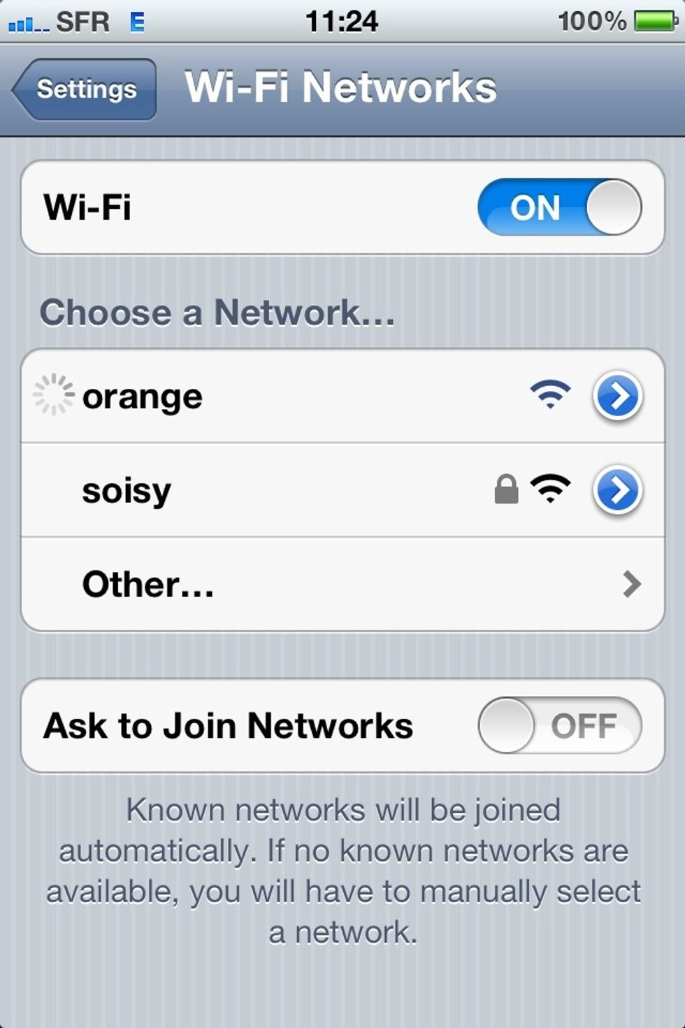 If there is a network your phone has already joined and you want to get rid of tap on its name, for the sake of this guide I will delete the orange network
