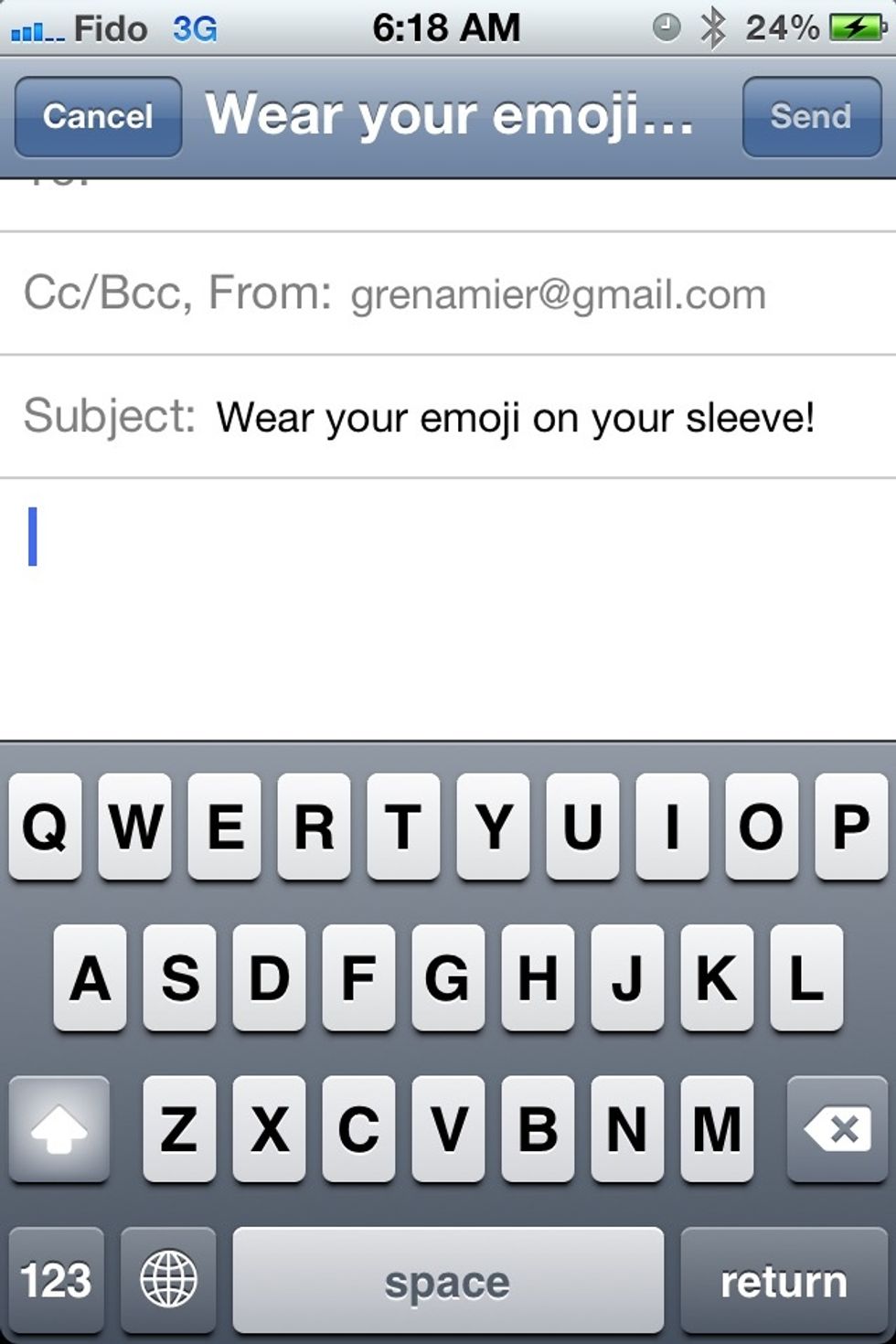 If this is the first international keyboard you've added, you'll now notice a new key with a world icon next to the space bar.  Tap (and tap) on it to cycle through your keyboards until you see...