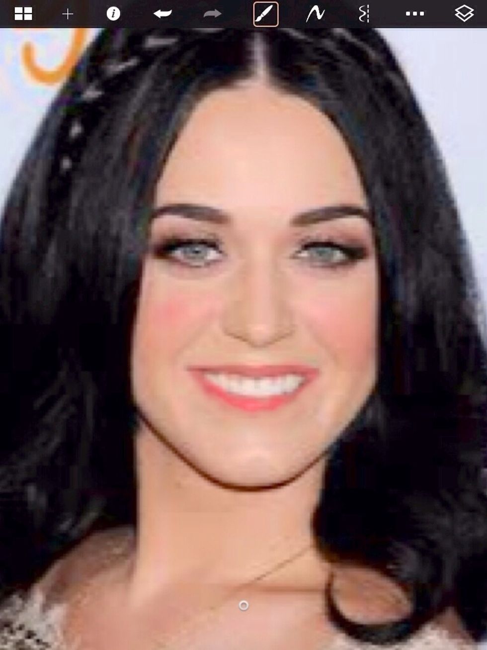 If u didn't notice I changed the lip color and made the picture a little lighter, you use the same brush for lips but make the radius smaller. Apply gently .