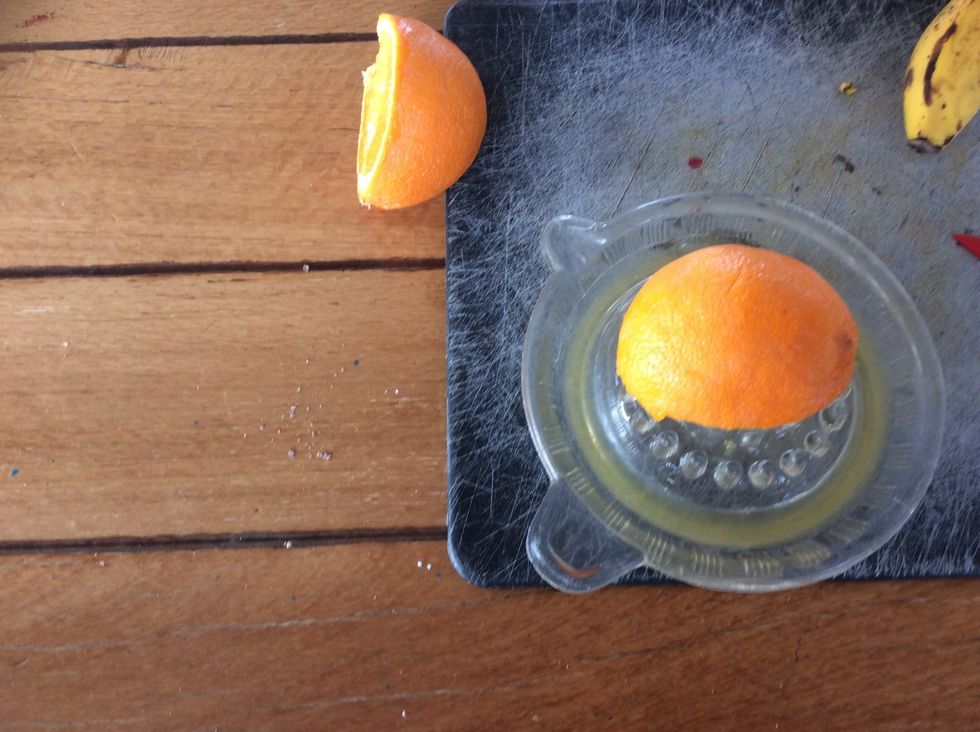 If u don't have orange juice then Juice one orange the more /less orange juice u add the bitter/ balanced it will taste