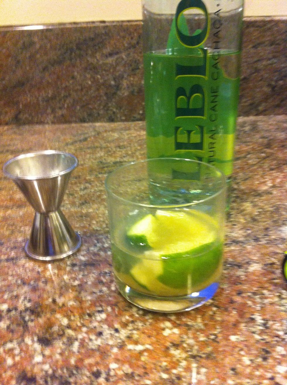 If unsure of the amount - use the handy shot that came with your martini set...
