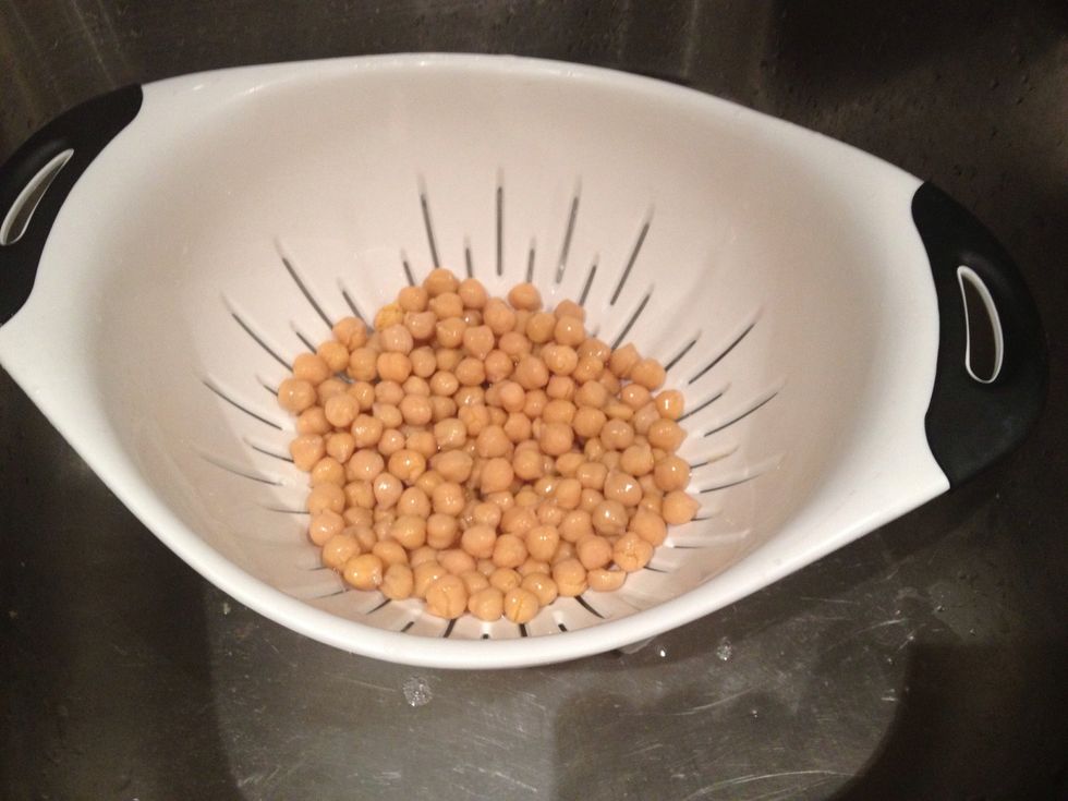 If using canned chickpeas, go ahead and rinse and drain them.
