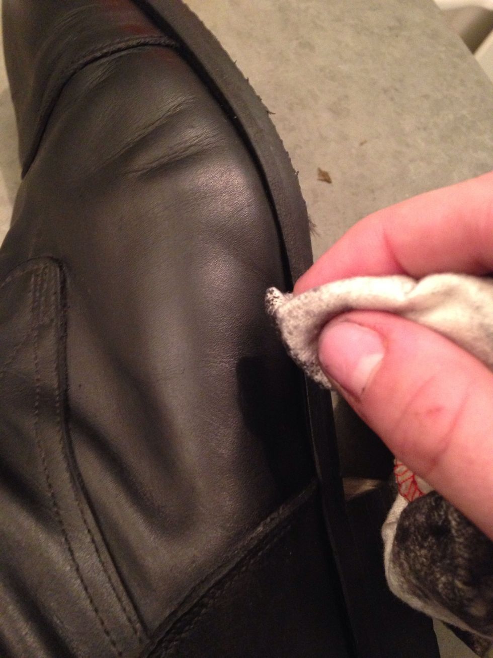 If you applied the Meltonian with a brush, you will need to rub it in with a cloth. Rub hard and make it so that there's almost a matte appearance