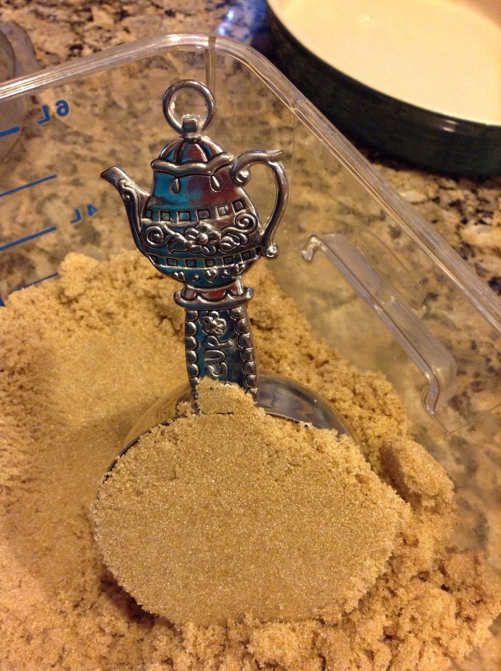 If you are a fan of oatmeal cookies...you will love this recipe. It tastes just like the cookies :) Preheat oven to 350 and measure one cup brown sugar