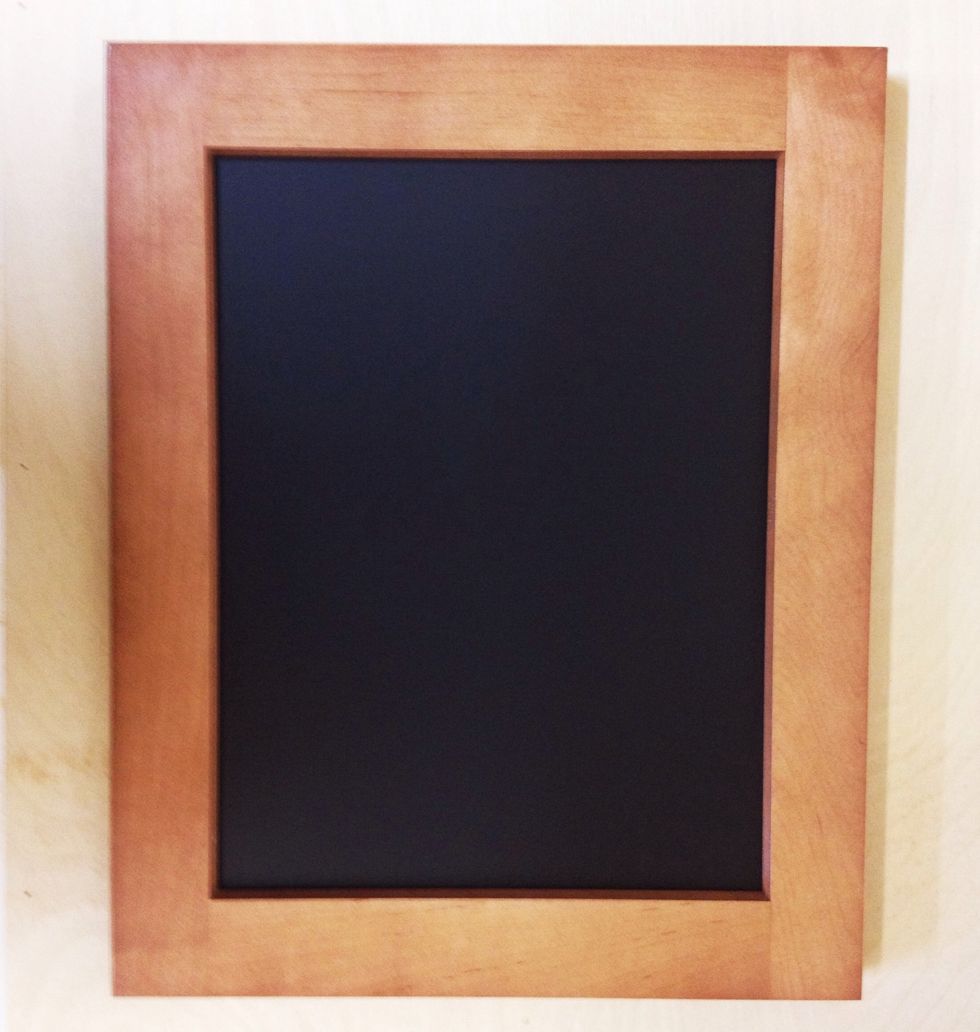 If you are not painting the frame, the hard work is finished! Are you installing hardware? Read on! (If you are painting the frame, now is the time to tape off your chalkboard and paint the frame!)