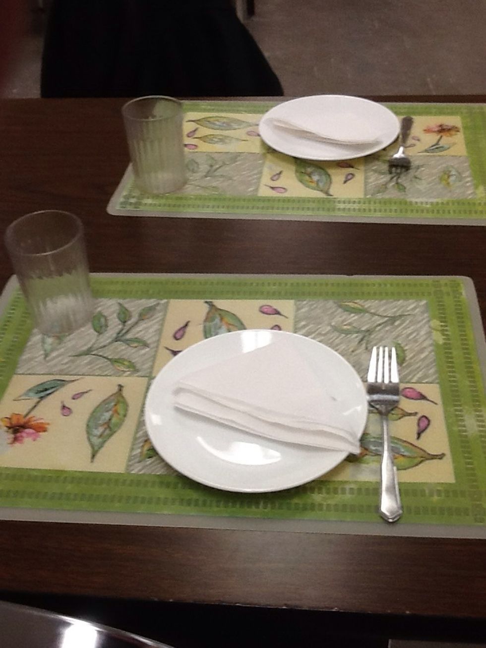 If you are sharing with your friends set the table