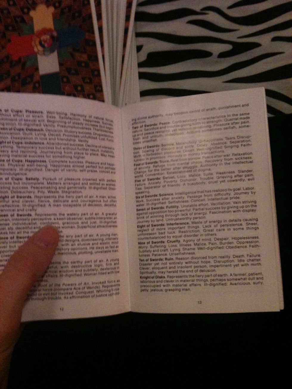 If you are unsure of what the card means then look up the meaning of your card in the instruction manual. Trust me as a beginner I had to look up every one. It takes a while before you memorize them