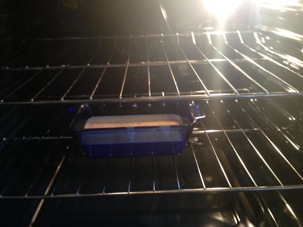 If you are using a 8"x4" loaf pan, the bread will bake for 40-55 minutes. If you are using a 9"x5" loaf pan, it will bake for 40-50 minutes. ( I am using a 9"x5"). Set timer as needed.